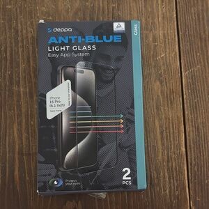 Anti-Blue Light Glass for iPhone 15 Pro - Black